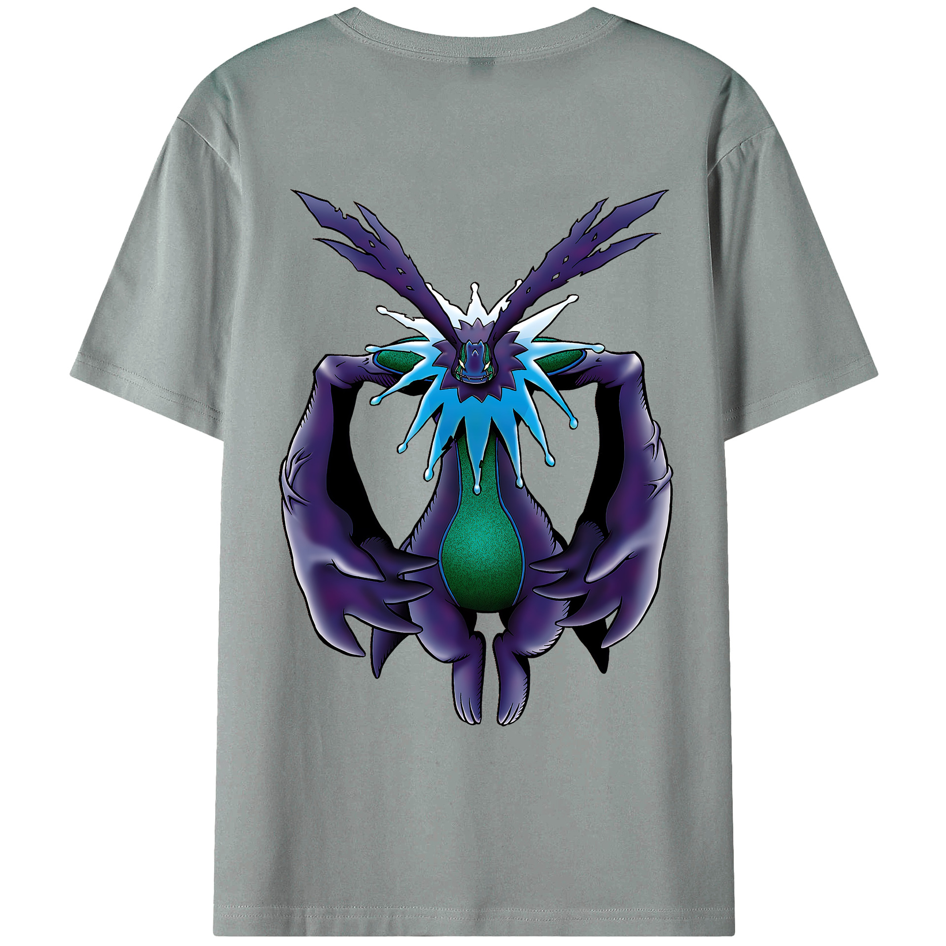 （画像用） Digimon デジタルモンスター/デジモン 綿100％ メンズ半袖Tシャツ（バックプリント） 通気性